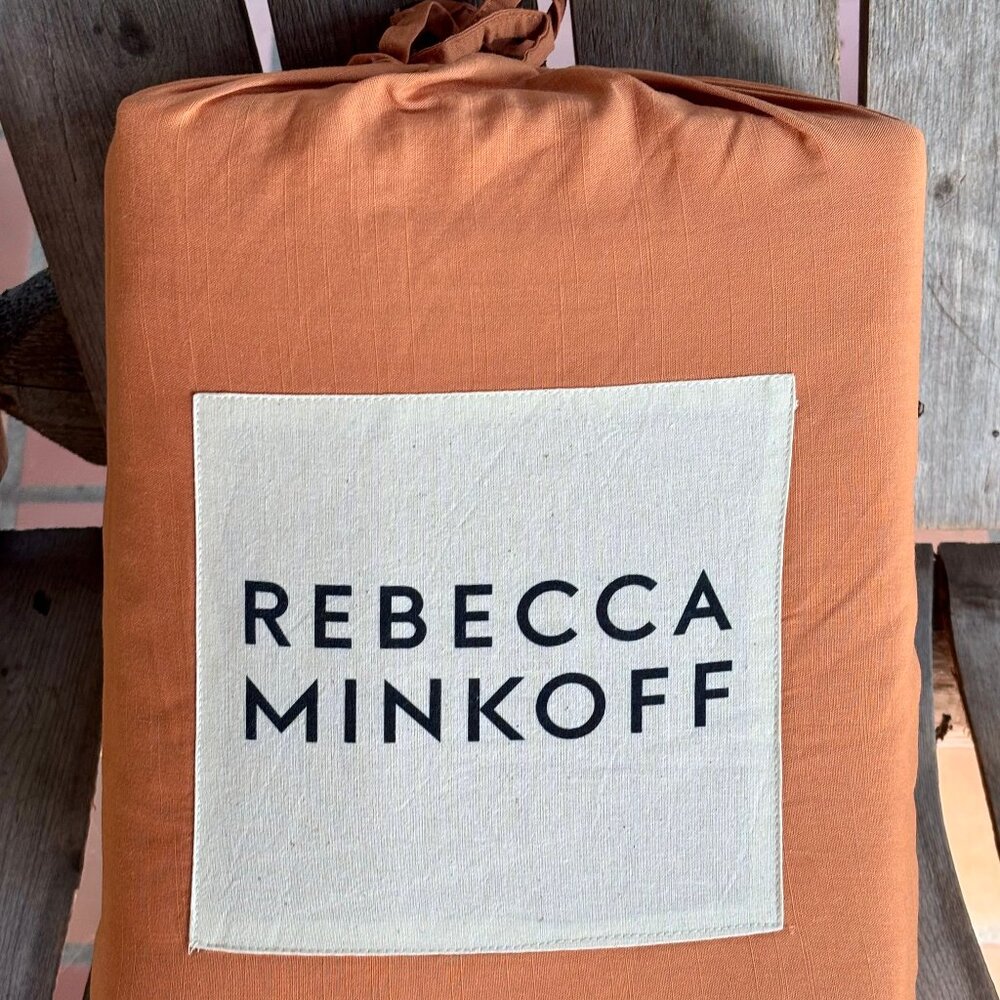 REBECCA MINKOFF Rayon Linen Blend KING Size Sheet Set   COLOR: CLAY